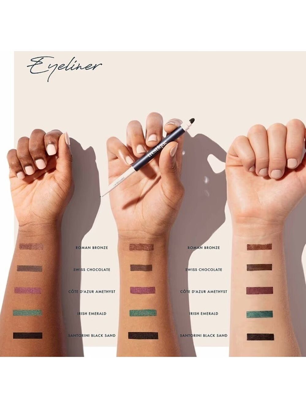 NIB treStiQue Line Sharpen + Smudge Dual-Ended Eye Pencil- Santorini Black Sands - Picture 6 of 10